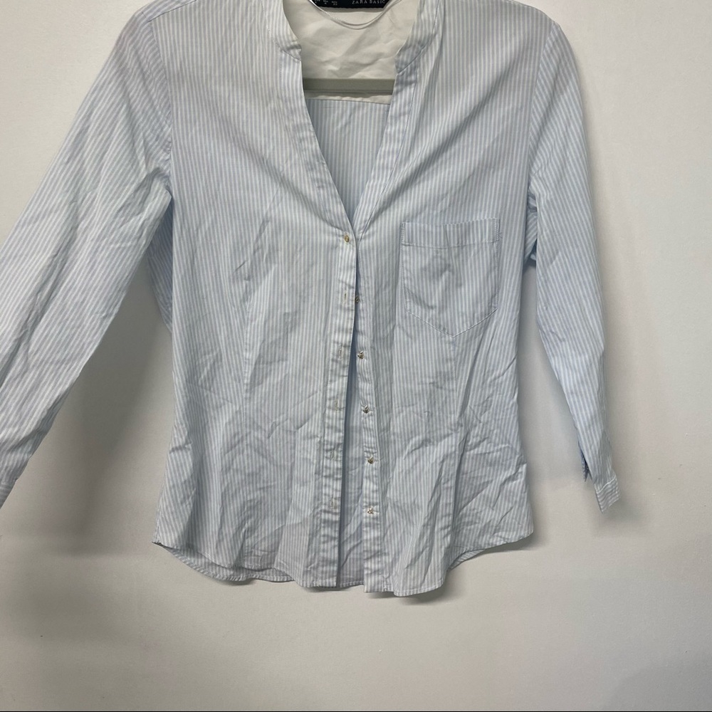 Zara - pinstripe button down top
